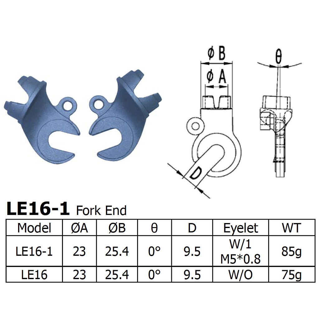 Long Shen Fork End Set (LE16-1)