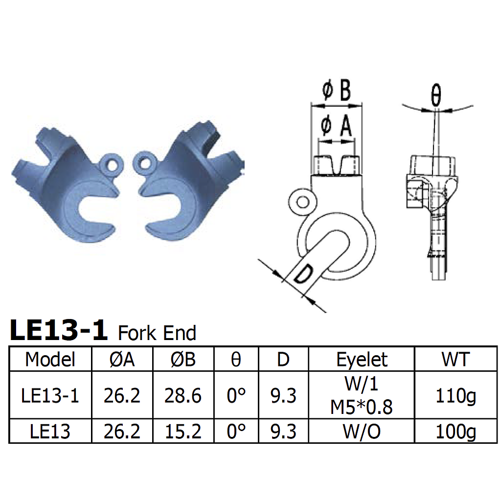Long Shen Fork End Set (LE13-1)