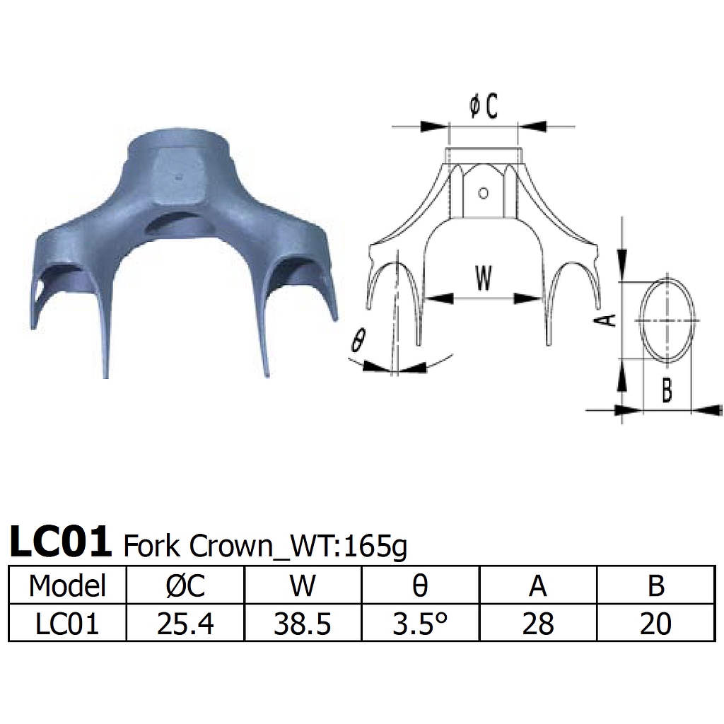 Long Shen Fork Crown (LC01)(25.4)