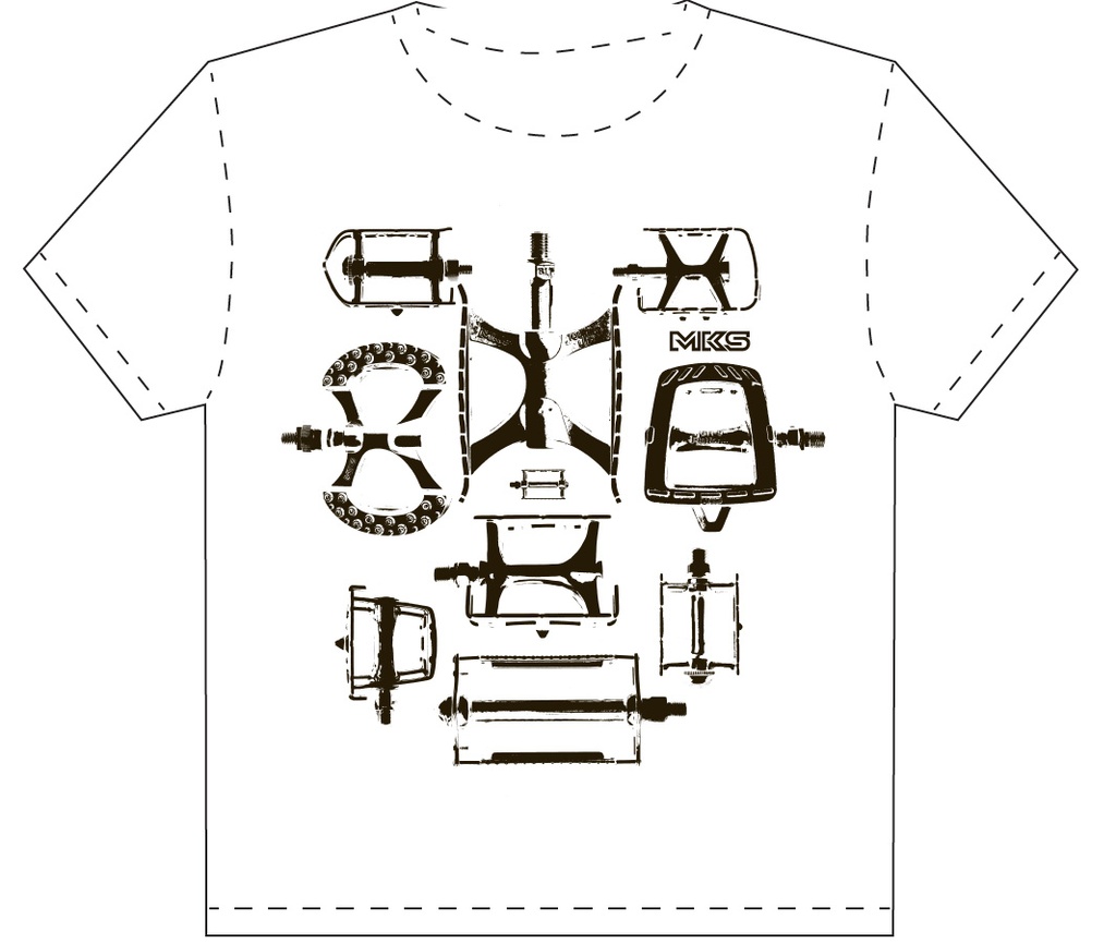 MKS T-Shirt White Pedals 