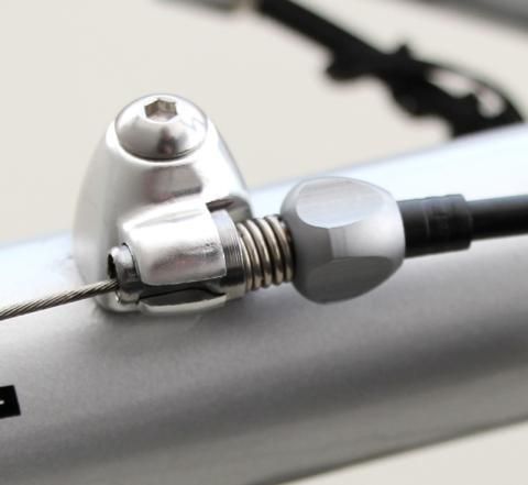 IRD QR Down Tube Cable Stops w/Adjusters Pair Silver