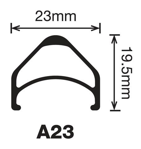 Velocity Rim A23 650C Black MSW
