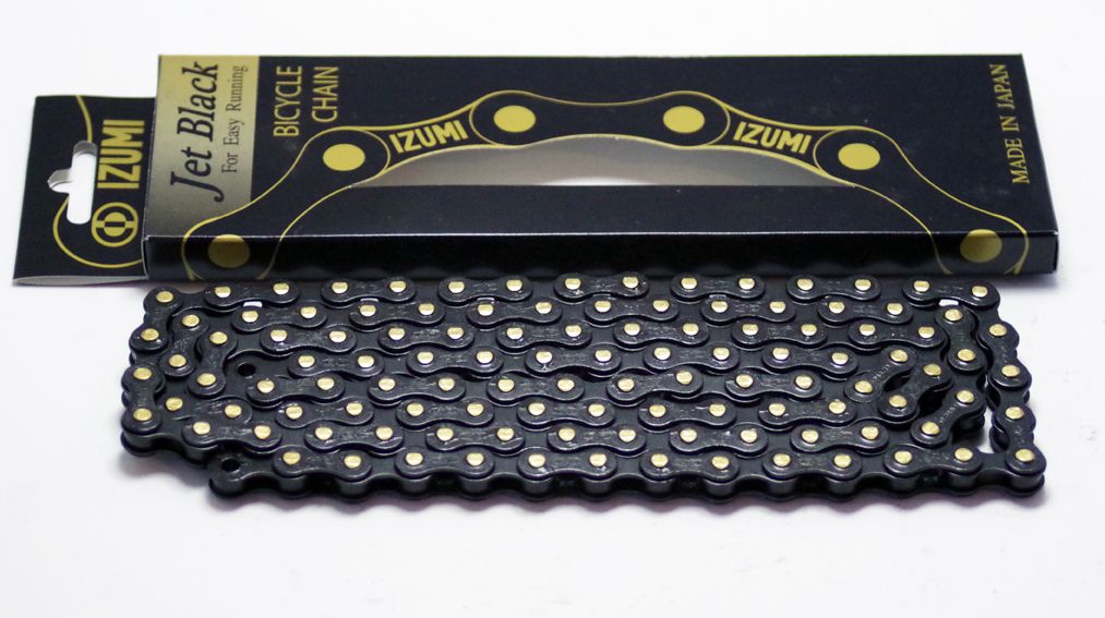 [19940] Izumi Chain 1/8" Jet Black 116L GOLD Pins