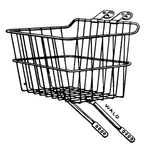 [12028] Wald Basket Front Drop Top (1pc. Leg) 14"x9"x7" Silver Wald #151