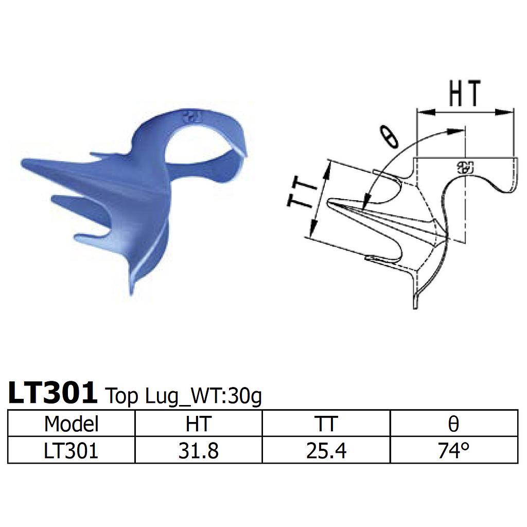 [LS-LT-301] Long Shen 301 Series 4-Point Top Lug, 1" x 25.4mm (LT301)