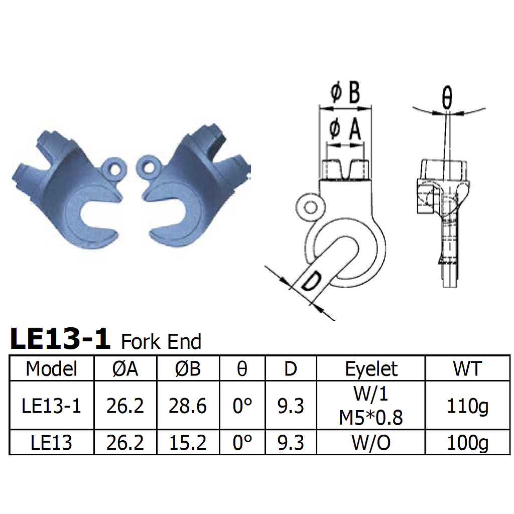 [LS-LE-13-1] Long Shen Fork End Set (LE13-1)