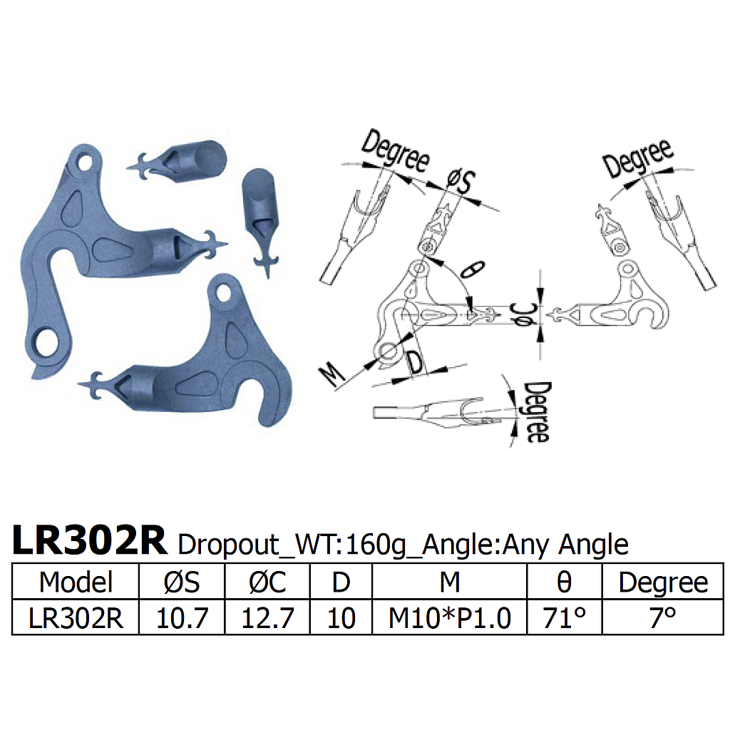 [LS-LR-302-R] Long Shen 303 Series Dropout Set (LR302R)