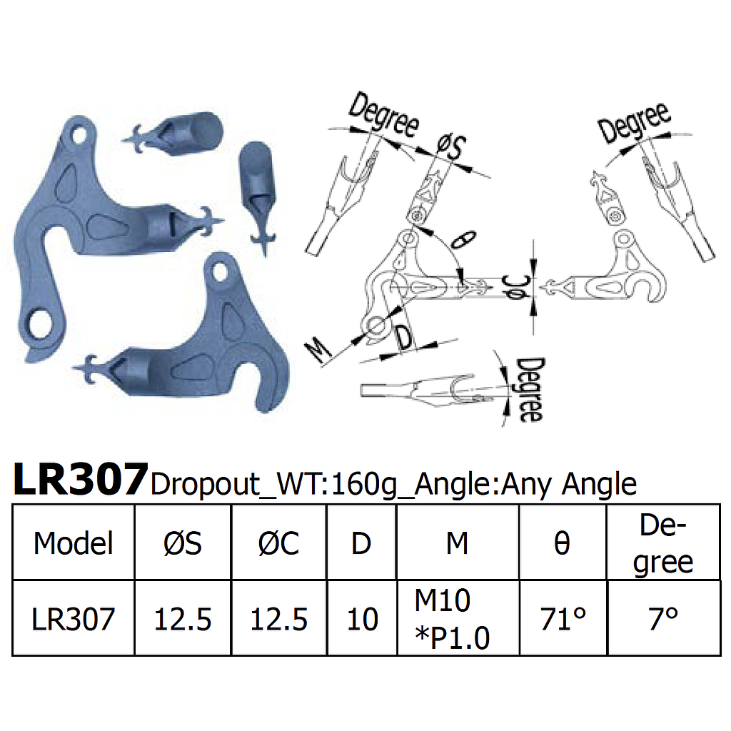 [LS-LR-307] Long Shen 307 Series Dropouts (L/R set) (LR307)