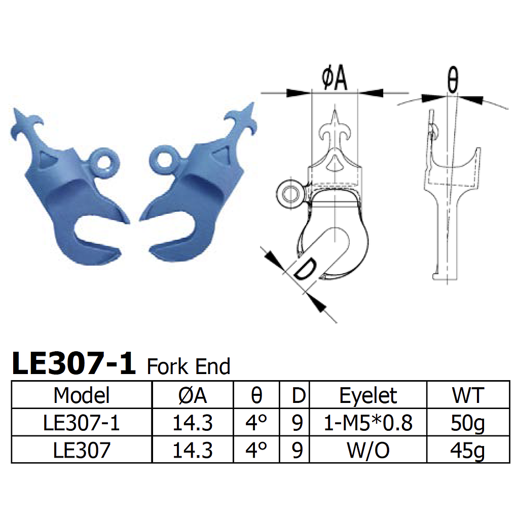[LS-LE-307-1] Long Shen 307 Series Fork End Set (LE307-1)