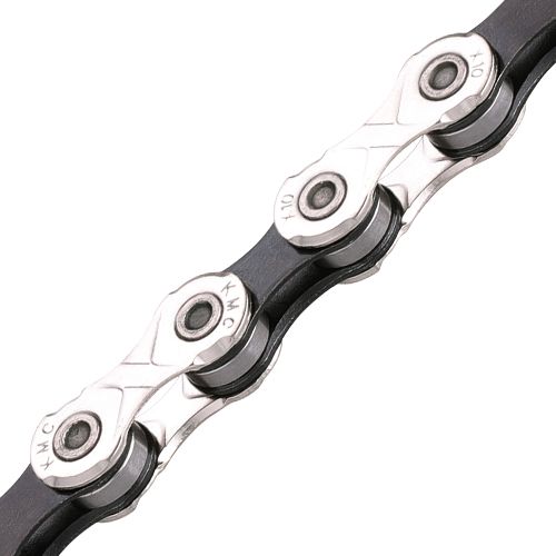 [201105] KMC Chain X10 NICKEL PLATE &amp; BLACK 10 SP