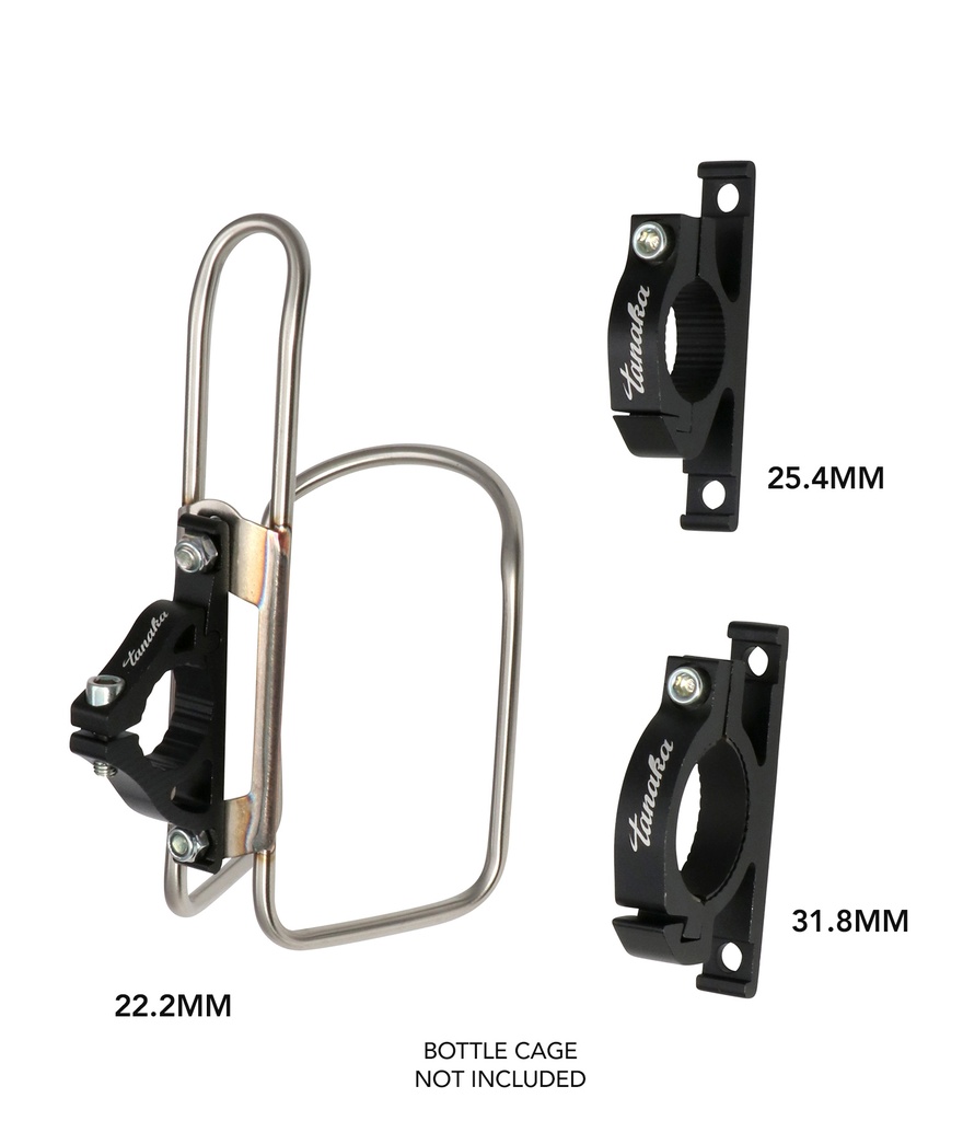 Tanaka Cage Adapter Single Malt Bottle Cage Adapter for Handlebar - Black