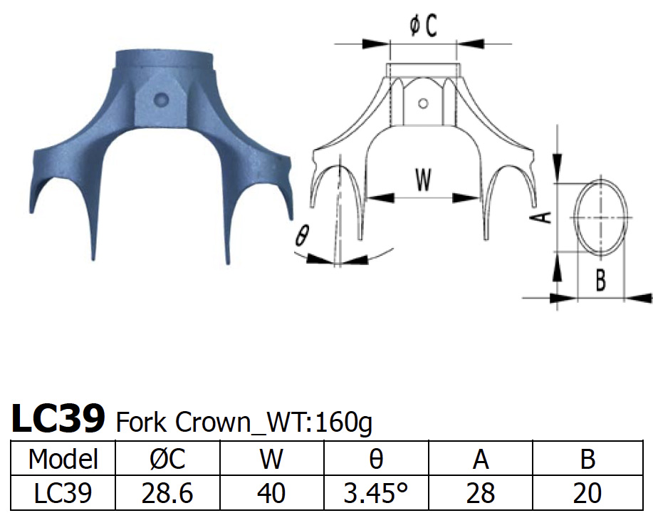 [LS-LC-39] Long Shen Fork Crown LC39, 28.6