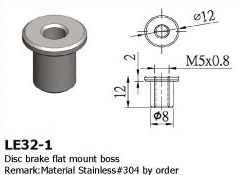 [LS-LE-32-1] Long Shen Flat Mount Boss (LE32-1) Each