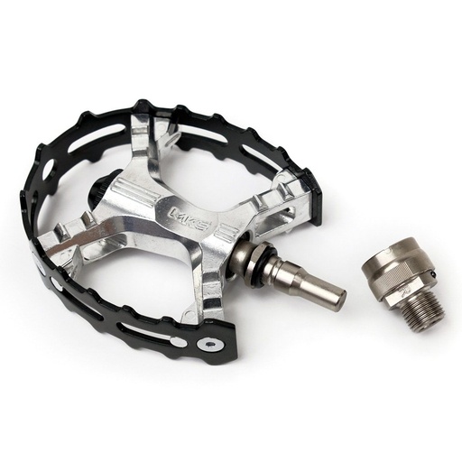 [355628] MKS XC-III Pedals 9/16" Silver/Black Ezy Superior