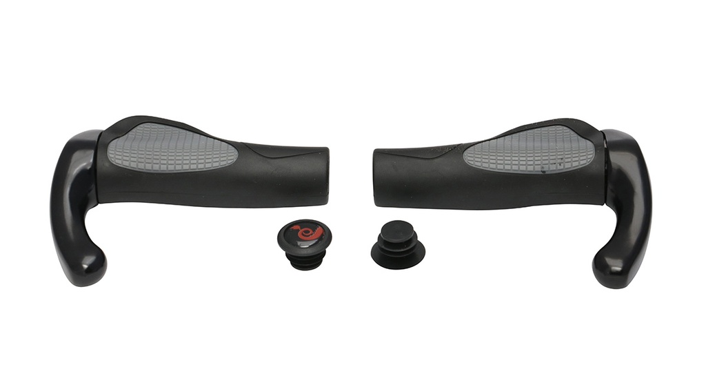 [242126] Cardiff Grips Skomer Black & Gray w/ Bar Ends